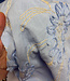 3D flower and striped embroidery - cotton