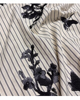 anthracite stripes with embroidered sequins - viscose mix