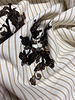 beige strepen met geborduurde pailletten - viscose