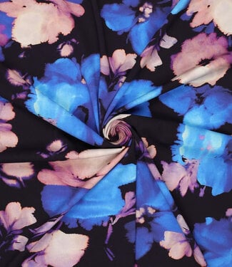 Madeline blurred flowers - viscose with light stretch