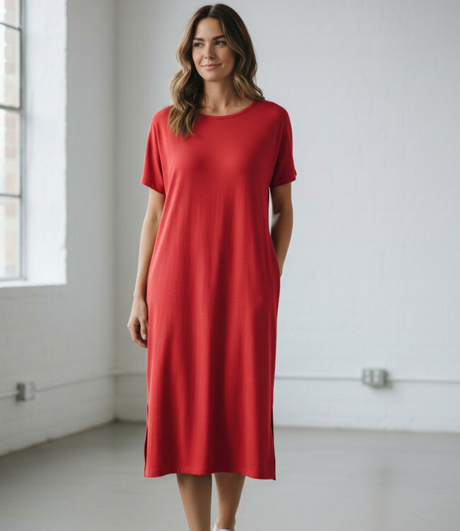 deadstock red - stretch crepe jersey