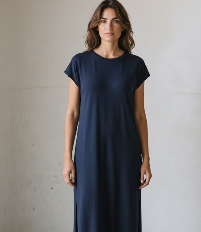 deadstock navy - stretch crepe jersey