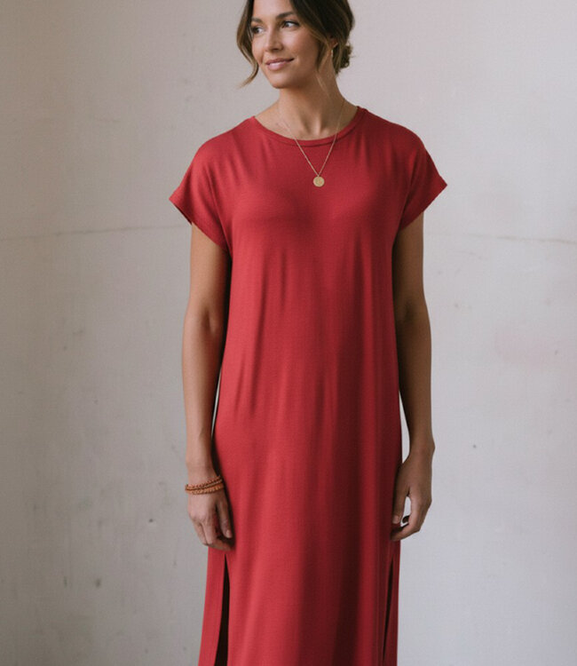 deadstock dark red - stretch crepe jersey