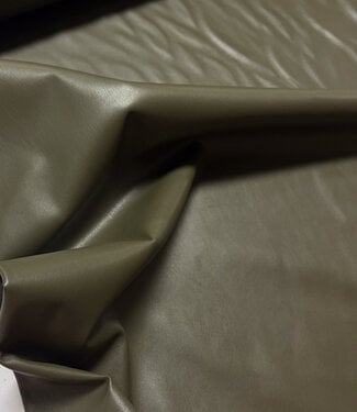 khaki -  licht rekbaar imitatieleer voor kleding