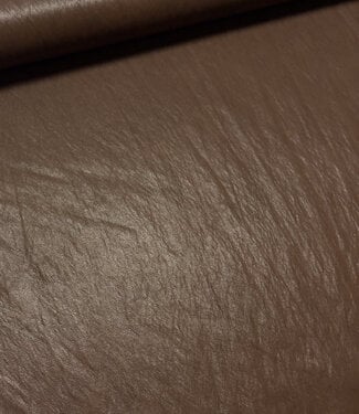 chocoladebruin washed -  soepel en zacht kunstleer kleding