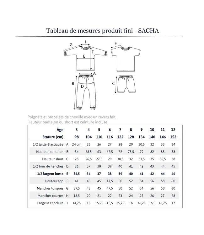 Ikatee SACHA kinderpyjama - papieren patroon
