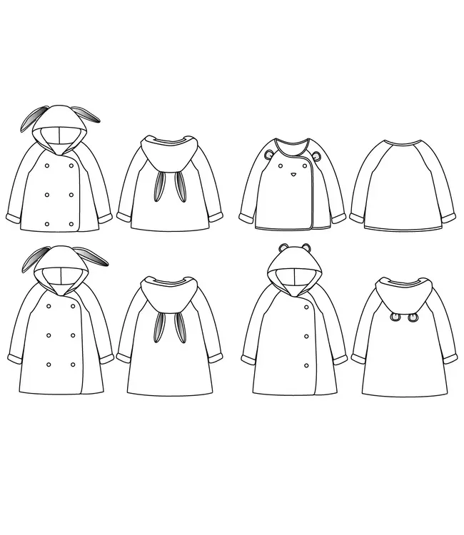 Ikatee GRAND D'OURSE jasje - badjas baby papieren patroon