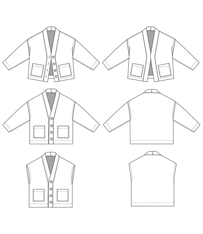 Ikatee MACAO Damesvest papieren patroon