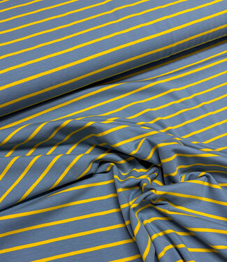 Swafing vergrijsd blauw en geel stripe Tee - tricot