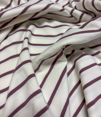 Swafing creme en hazelnoot stripe Tee - tricot