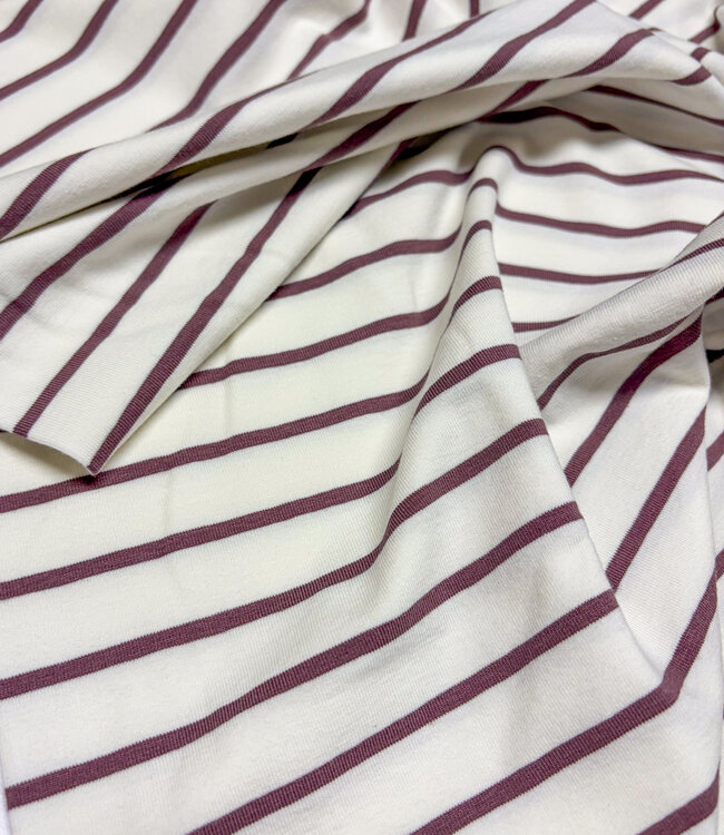 Swafing creme en hazelnoot stripe Tee - tricot