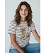 Swafing creme en hazelnoot stripe Tee - tricot