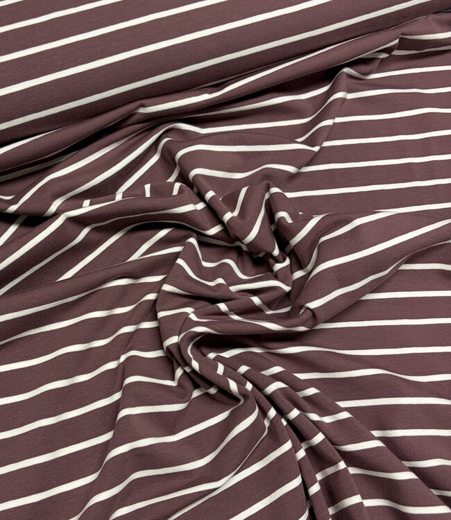 Swafing hazelnoot en creme stripe Tee - tricot