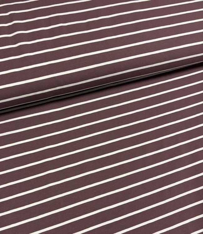 Swafing hazelnoot en creme stripe Tee - tricot