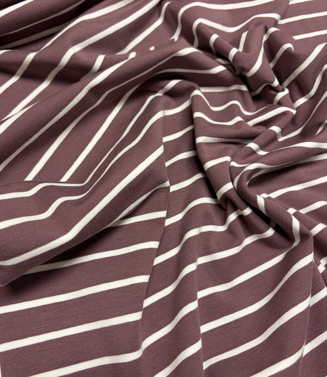 Swafing hazelnoot en creme stripe Tee - tricot