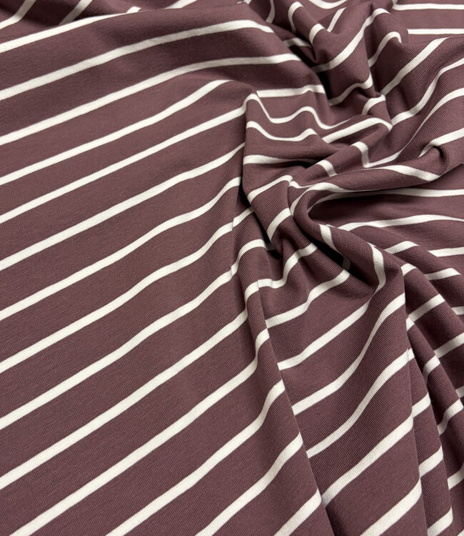 Swafing hazelnoot en creme stripe Tee - tricot