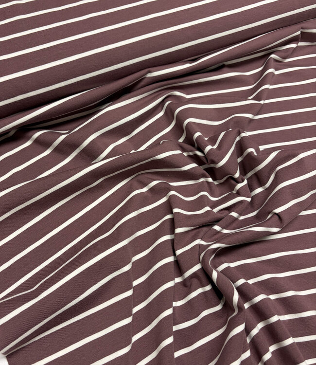 Swafing hazelnoot en creme stripe Tee - tricot