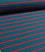 Swafing petrol en zacht rood stripe Tee - tricot