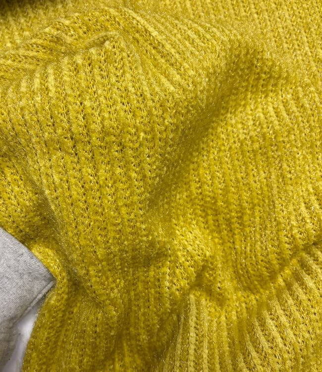A la Ville mosterdgeel - mohair touch - superzachte gebreide stof