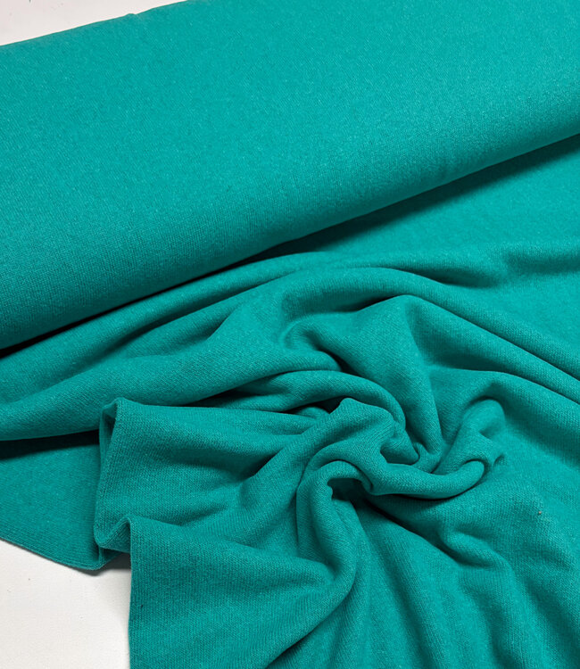 Swafing turquoise - zachte, vormvaste gebreide stof