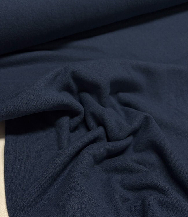 Swafing indigo blauw - zachte, vormvaste gebreide stof