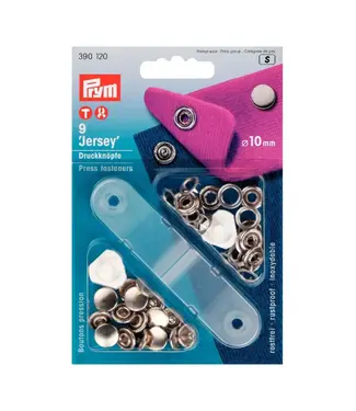 Prym jersey drukknopen 10 mm zilver , met werktuig