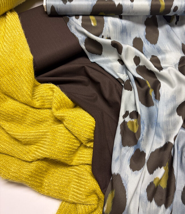 A la Ville Macchia Celeste - Viscose rayon twill (knipmode)