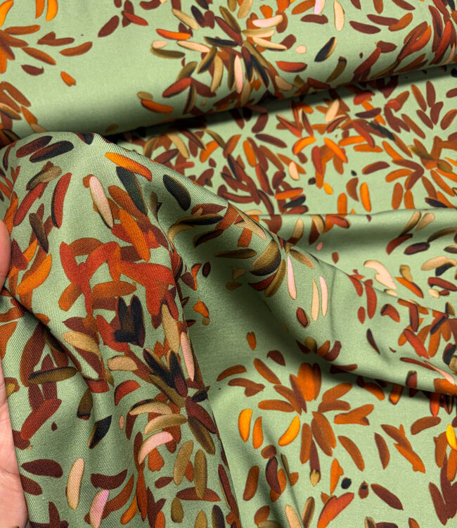 A la Ville Viscose twill Firenze - Salvia -  met prachtige groentinten