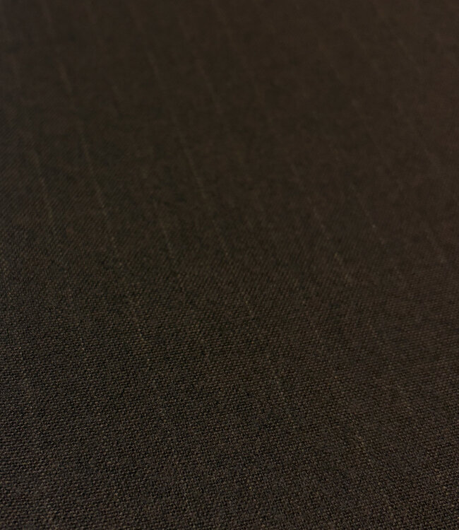 A la Ville pinestripe donkerbruin - wool touch gabardine