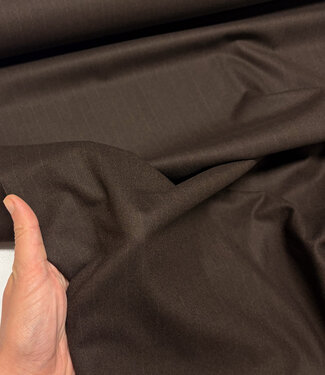 A la Ville pinestripe dark brown - wool touch gabardine