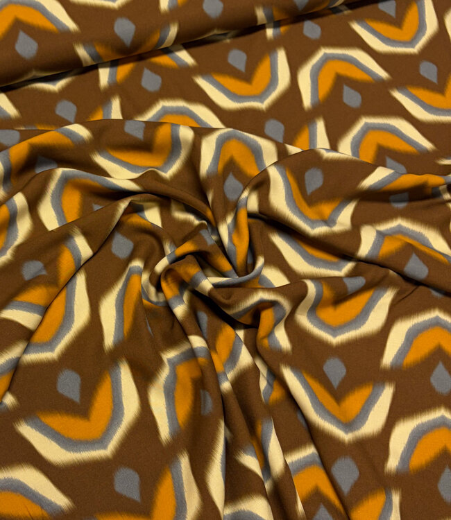 A la Ville Como - retro Marrone  - viscose twill