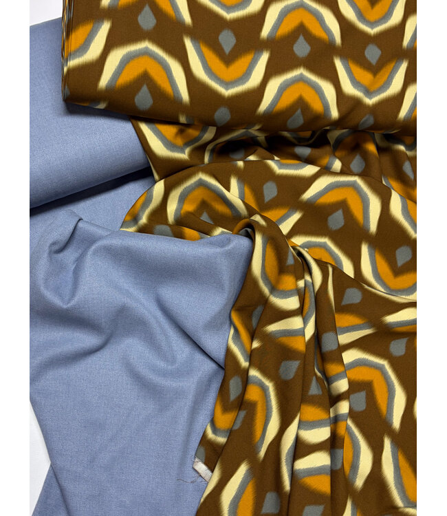 A la Ville Como - retro Marrone  - viscose twill