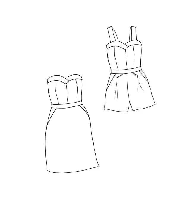 Maison Fauve La Combi KIKA - naaipatroon combishort en jurk, 34-52 - Engels en Franse instructies