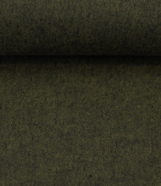 khaki groen gemeleerd - superzachte flanel