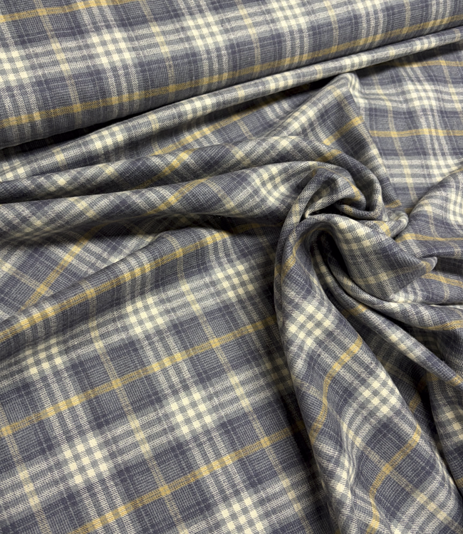 grey ochre checked - super soft flannel