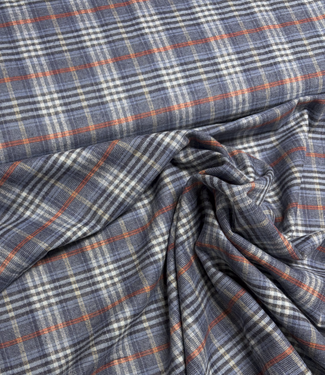 jeansblauw roest geruit - superzachte flanel
