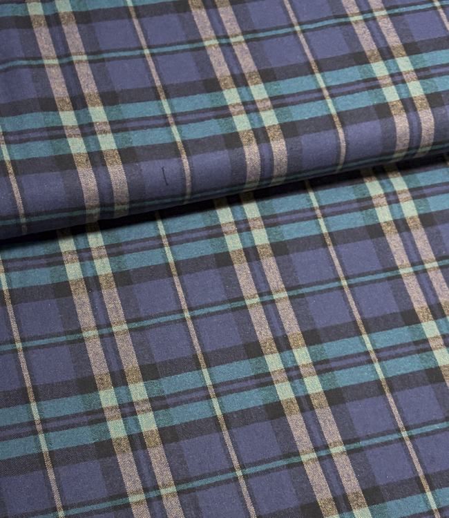 marine petrol geruit - superzachte flanel