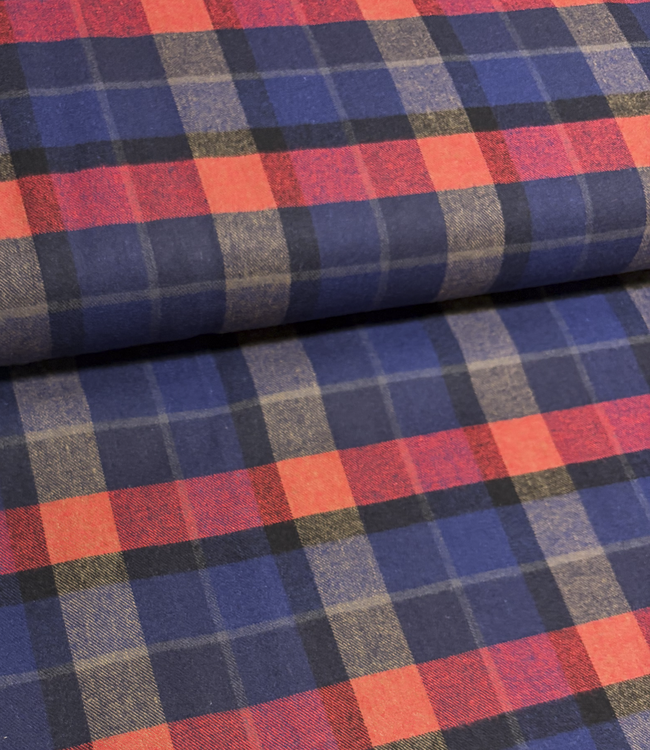 marine rood geruit - superzachte flanel