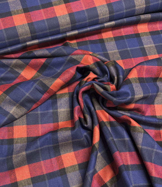 marine rood geruit - superzachte flanel
