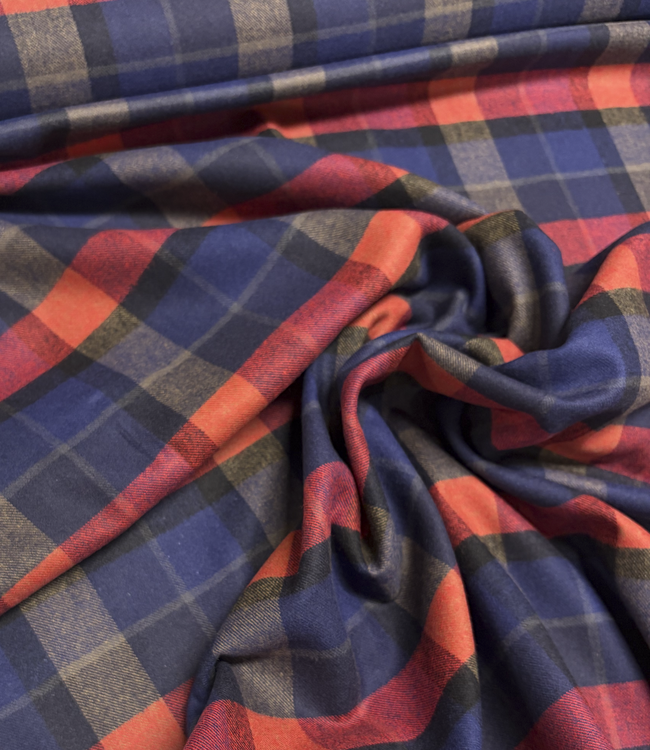 navy red checked - super soft flannel