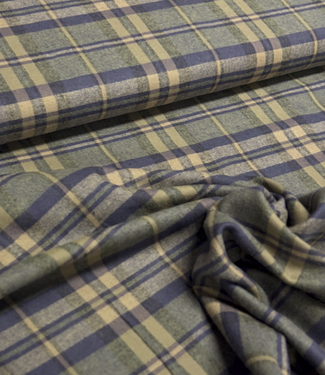 khaki blauw geruit - superzachte flanel