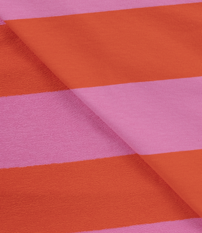 fuchsia / coral stripe - french terry