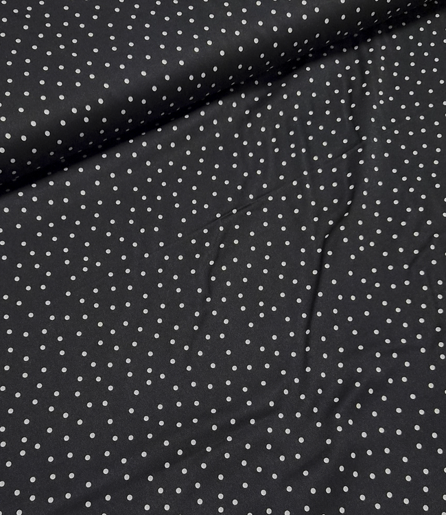 polkadots MINI zwart - viscose twill met een beetje rek