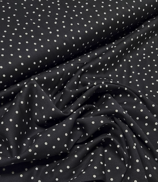polkadots MINI zwart - viscose twill met een beetje rek