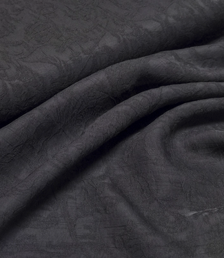 zwart - ingeweven bloemenmotief - viscose