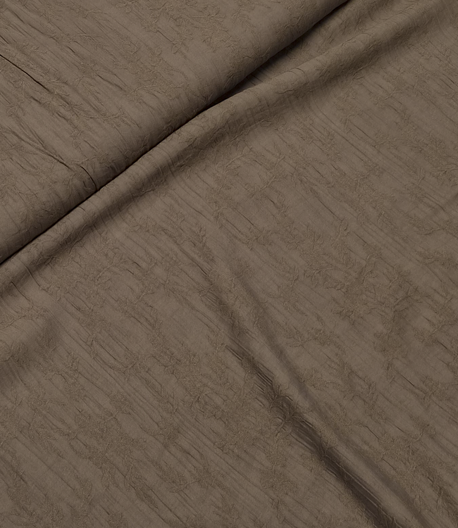 taupe - ingeweven bloemenmotief - viscose