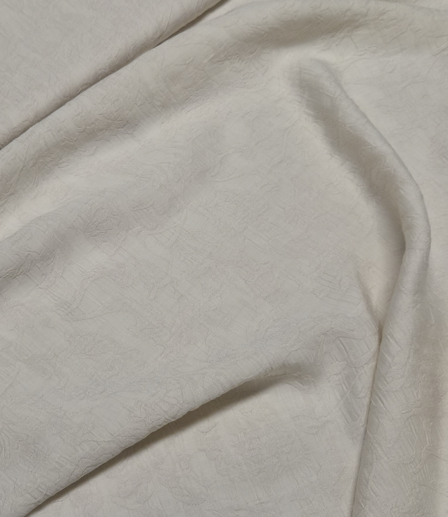 creme - ingeweven bloemenmotief - viscose