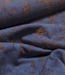heavy weight denim chenille jacquard blauw en bordeaux  - 14oz - 175 cm breed
