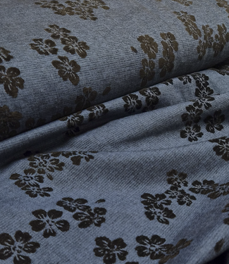 heavy weight denim chenille jacquard BLUE & black - 14oz - 175 cm wide