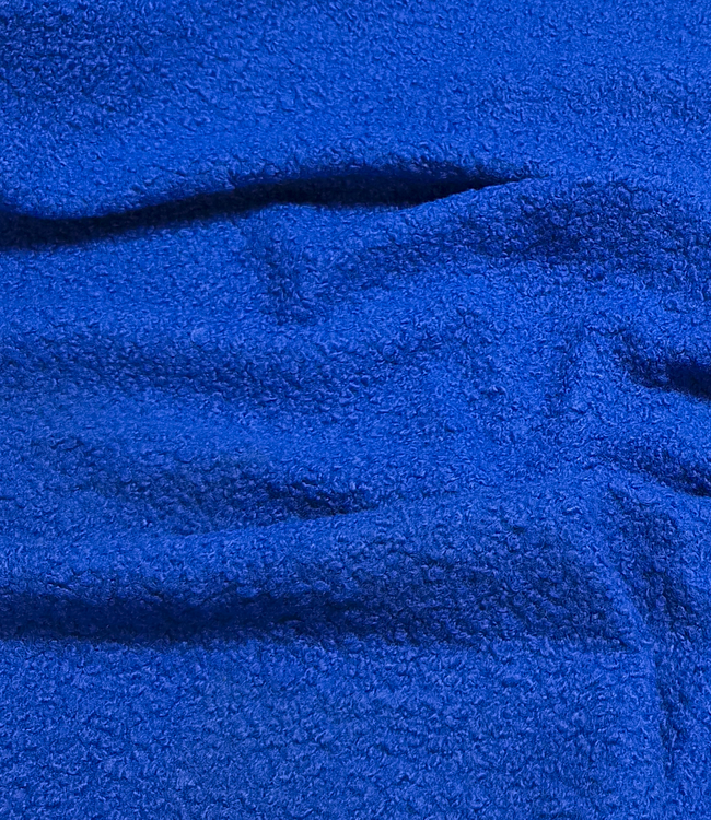 kobaltblauw - bouclé teddy fleece